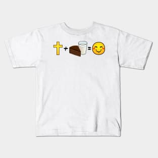 Christ plus Chocolate Cake with Milk equals happiness Kids T-Shirt